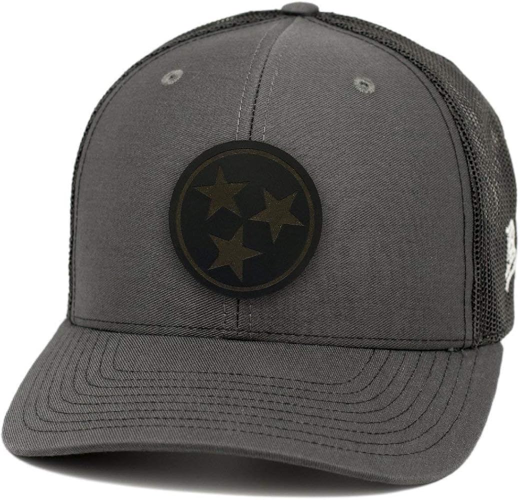 Leather Patch Hat Curved Trucker 
