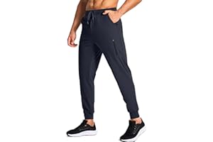 MUZEGE Men's Athletic Joggers Stretch Sweatpants with Zipper Pockets Running Workout Gym Track Golf Pants for Men