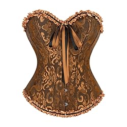 frawirshau Women's Lace Up Boned Overbust Corset
