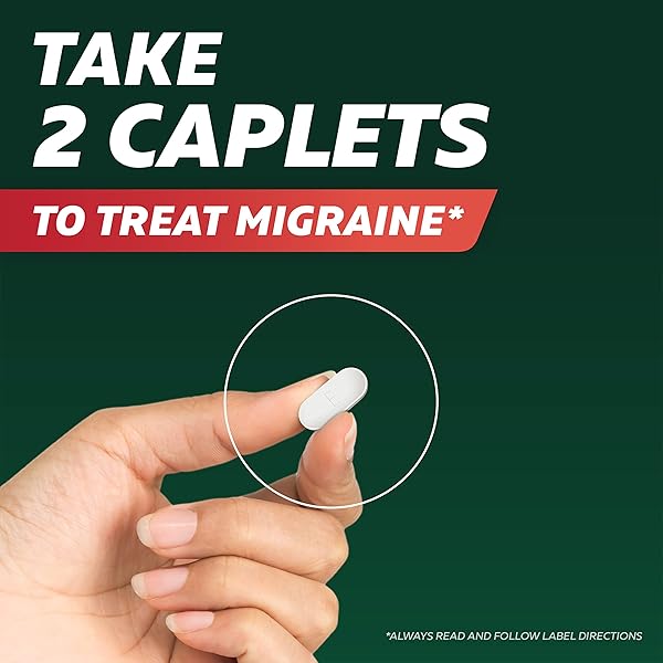 EXCEDRIN MIGRAINE RELIEF CAPLETS FOR MIGRAINE SYMPTOMS, ACETAMINOPHEN 500MG, ASPIRIN 250MG, CAFFEINE 65MG, PAIN RELIEVER, 24 COUNT