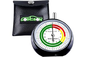 GODEOSN Truck Dial Tire Tread Depth Gauge, Reads in 1/32 Inch Increments, Suitable for Motorcycle, Car, Truck and Bus
