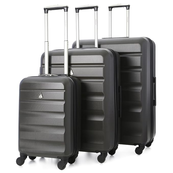 Aerolite Leichtgewicht ABS Hartschale 4 Rollen 3 Teilig Trolley Kofferset Koffer GepŠck-Set Reisekoffer Hartschalenkoffer Rol