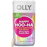 OLLY Happy Hoo-Ha Capsules, Probiotic for Women, Vaginal Health and pH Balance, 10 Billion CFU, Gluten Free - 25 Count