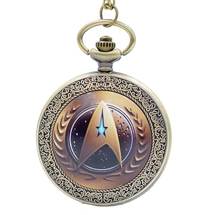 Movie Star Trek Quartz Pocket Watch Analog Pendant Necklace Chain for Men Women