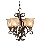 Crystorama Norwalk 4 Light Bronze Umber Mini Chandelier with Glass Shades