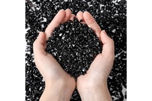 MAIBAOTA Natural Black Obsidian Crystal Quartz Rocks Chips Vase Filler Rocks for Succulent Plant Small Fish Tank Aquarium Gravel Decorative Pebbles Stones(200 gram)