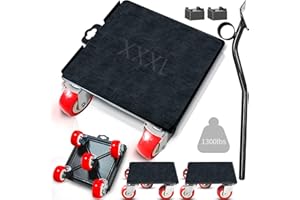KODIBO Upgraded 5-Wheel Furniture Moving Tool, 1300lbs Furniture Dolly for Heavy Duty, 360° Rotation Furniture Lifter Tool with 5 Wheels, for Moving Refrigerator Sofa Washing Machine