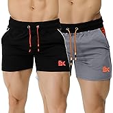 BROKIG Men's 5" Gym Bodybuilding Shorts Running Workout Lightweight Shorts Elastic Waistband with Pockets