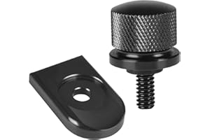BAKAFOH Black Aluminium Screw Seat Bolt Tab Screw Mount Knob Cover Compatible for Harley Davidson Touring 1996-2024