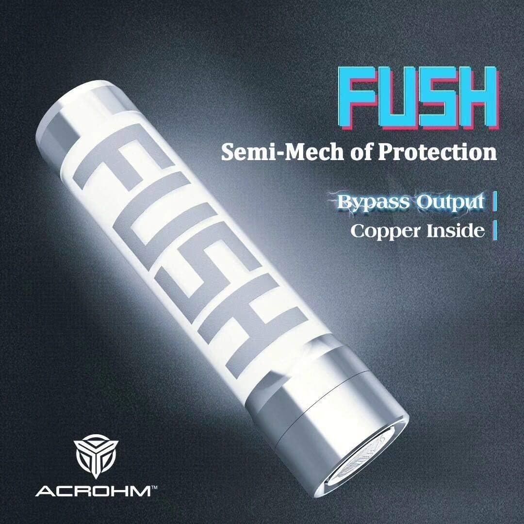 Acrohm FUSH 18650 Single Battery Unregulated Semi-Mechanical LED Tube Mod 26mm (Silver)