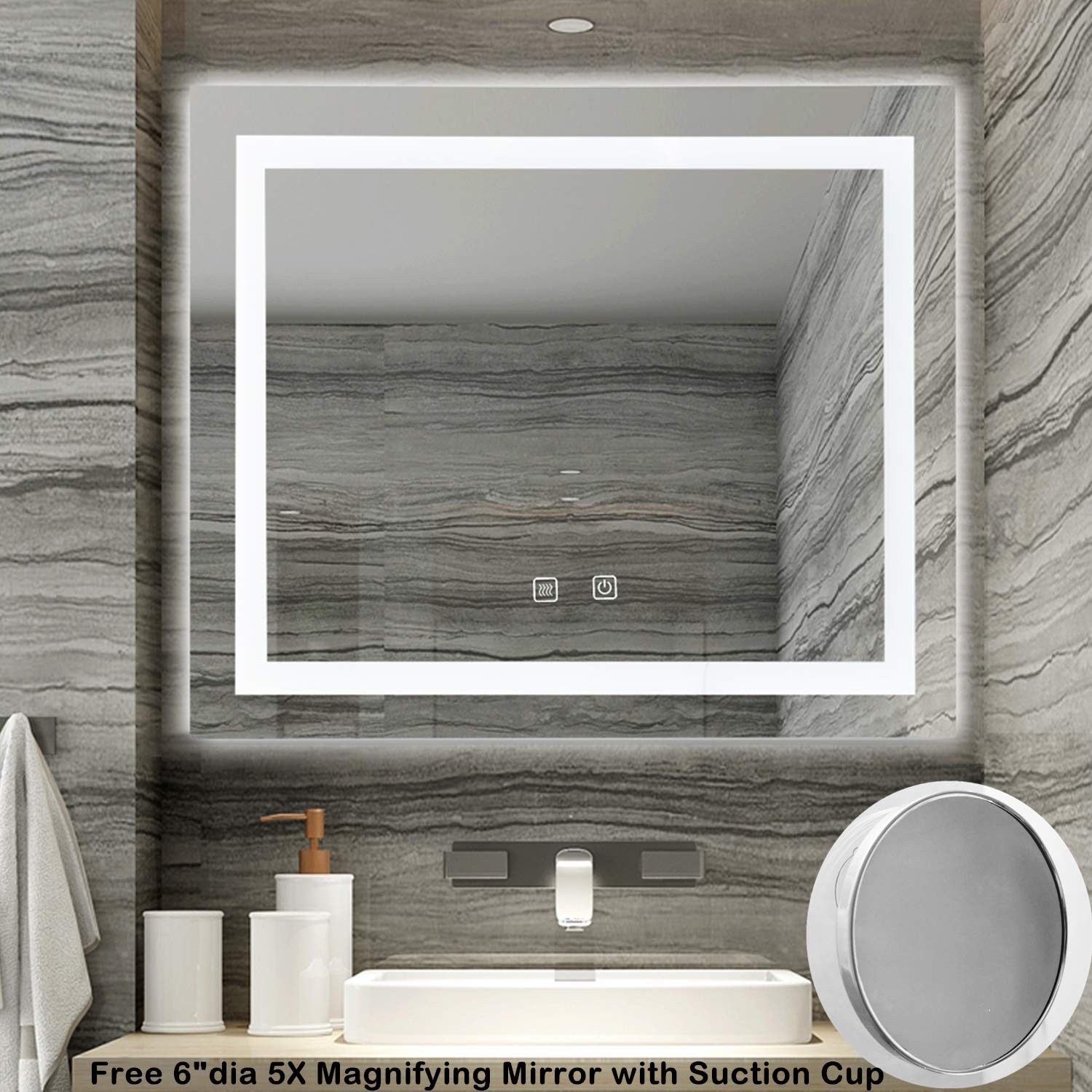 COMMODA LED Frameless Backlit Wall Mirror Illuminated Frosted Mirrored