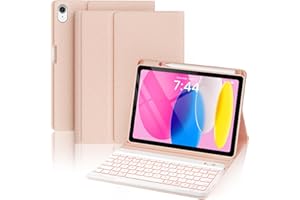 OYEEICE for iPad 11th A16/ 10th Generation Case with Keyboard (2025/2022, 11/10.9 Inch) - 7 Color Backlit, Detachable Wireles