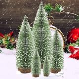 30 Stück Mini-Weihnachtsbäume Aus Sisal – 5 Größen (5,8–13,2 Cm), Mit Kunstschnee, Perfekt Für Tischdekoration & Basteln
