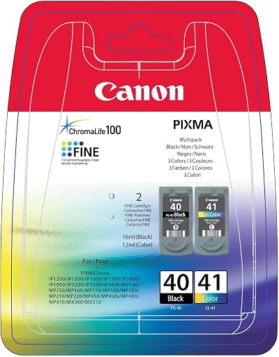 Canon PG-40 Black & CL-41 Colour Ink Cartridge Bundle Pack