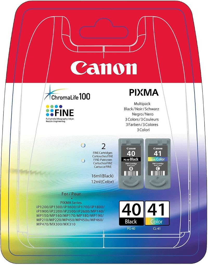 Canon PG-40 Black & CL-41 Colour Ink Cartridge Bundle Pack