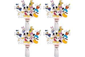 COSERSHOW Mickey Birthday Party Supplies, 32PCS Party Centerpieces Decorations for Mouse Theme Party Supplies Decor