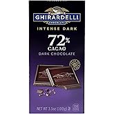 GHIRARDELLI INTENSE DARK Chocolate Bar, 72% Cacao, 3.5 Oz Bar (Pack of 4)
