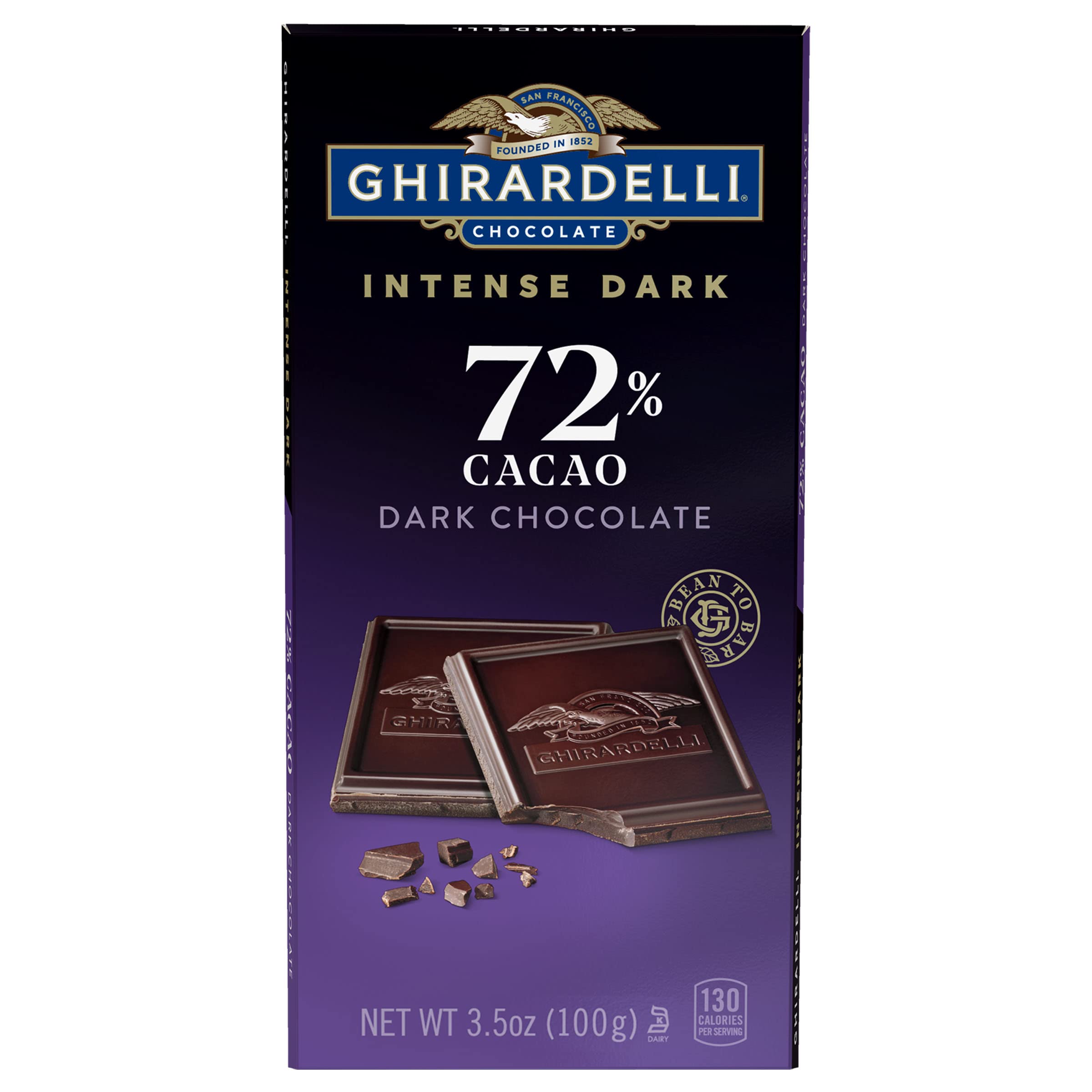 GHIRARDELLI INTENSE DARK 72% Cacao Chocolate Bars, 3.5 oz Bar (Pack of 12) – Premium Dark Chocolate with Mocha & Berry Notes