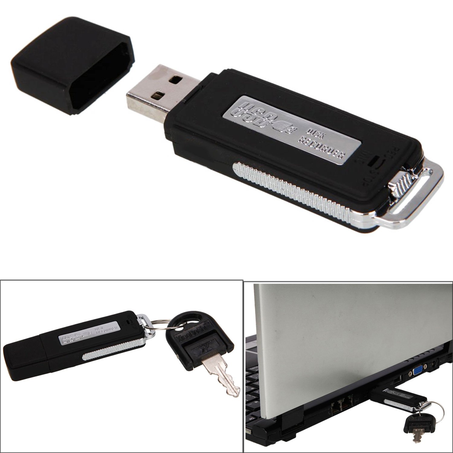 4GB USB Flash Drive Digital Activated Voice Recorder Dictaphone Black
