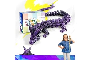 HyBaiS 30 Inch Large 3D Printed Crystal Dragon Toy,Dragon Figurine Large Toy for Kids