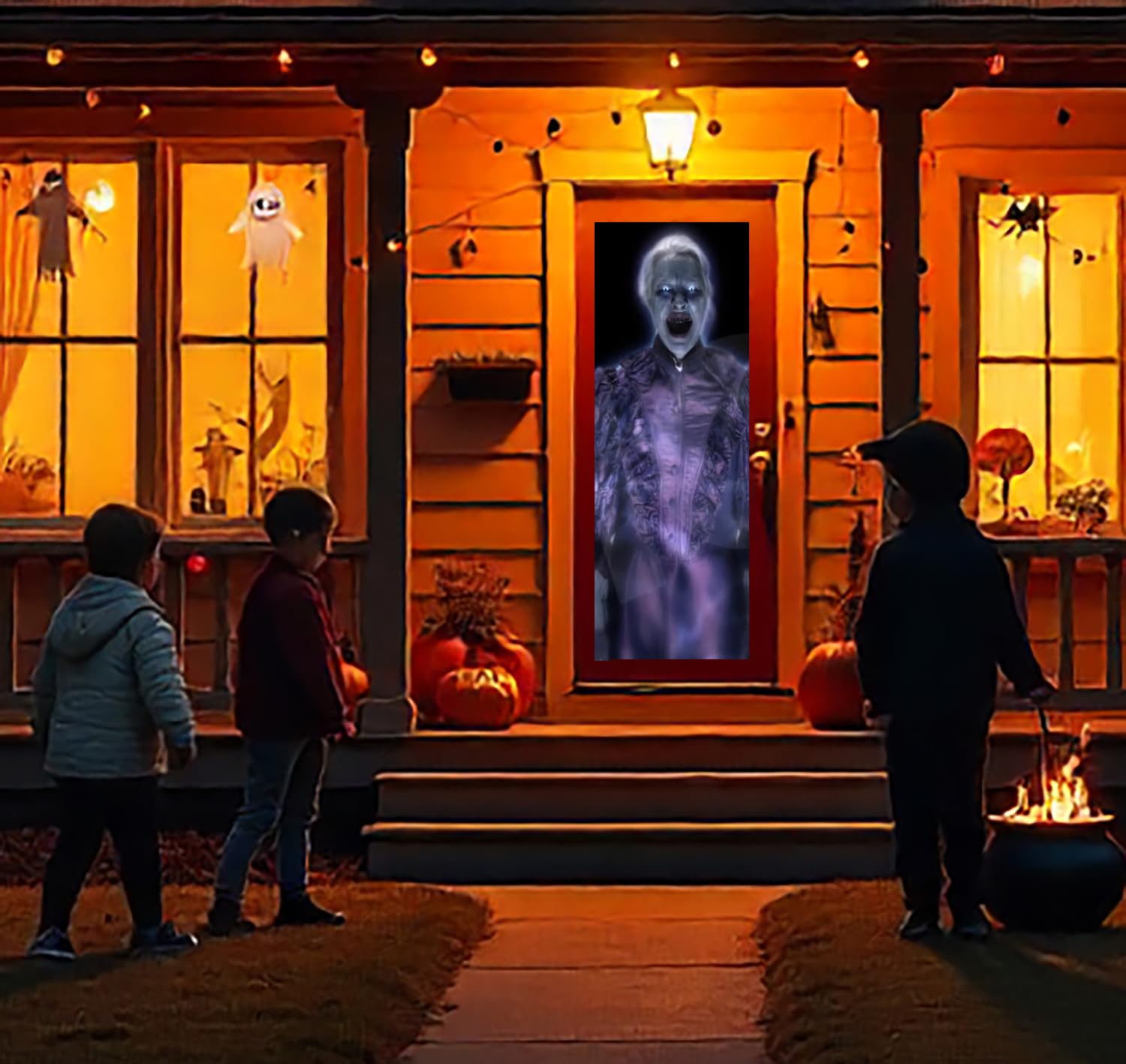 Holographic Rear Projection Screen with Mounting Hardware for Projecting Halloween Videos (5 ft x 9 ft Gray)