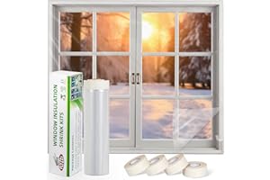 FLYZZZ Patio Door Window Insulation Kit, 84x420in Heavy Duty (0.9 Mil) Window Insulation for Winter with Extra-Long Wide Tape, Covers XL Patio Door or Large Picture Window