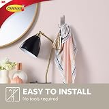 Command Decorative Hook Indoor 2 Hooks 3 Strips Brushed Nickel Damage-Free view 3