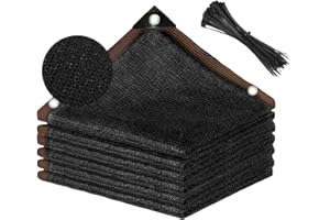 DELLNA Shade Cloth with Grommets 10x10ft, 70% Sunblock Mesh Tarp & Outdoor Sun Shade for Garden Patio, Sun Shade Outdoor Cover, Plant Covers Freeze Protection for Greenhouse, Kennel, Lawn Black