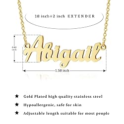 SANNYRA Abigail Name Necklace Personalized 18K Real