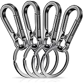 Amaxiu Heavy Duty Metal Keychain, Zinc Alloy Key Chain with Keyring Quick Release Carabiner Clips Keyring Holder Organizer Car Key Finder Hook Keys Clip for Men Women