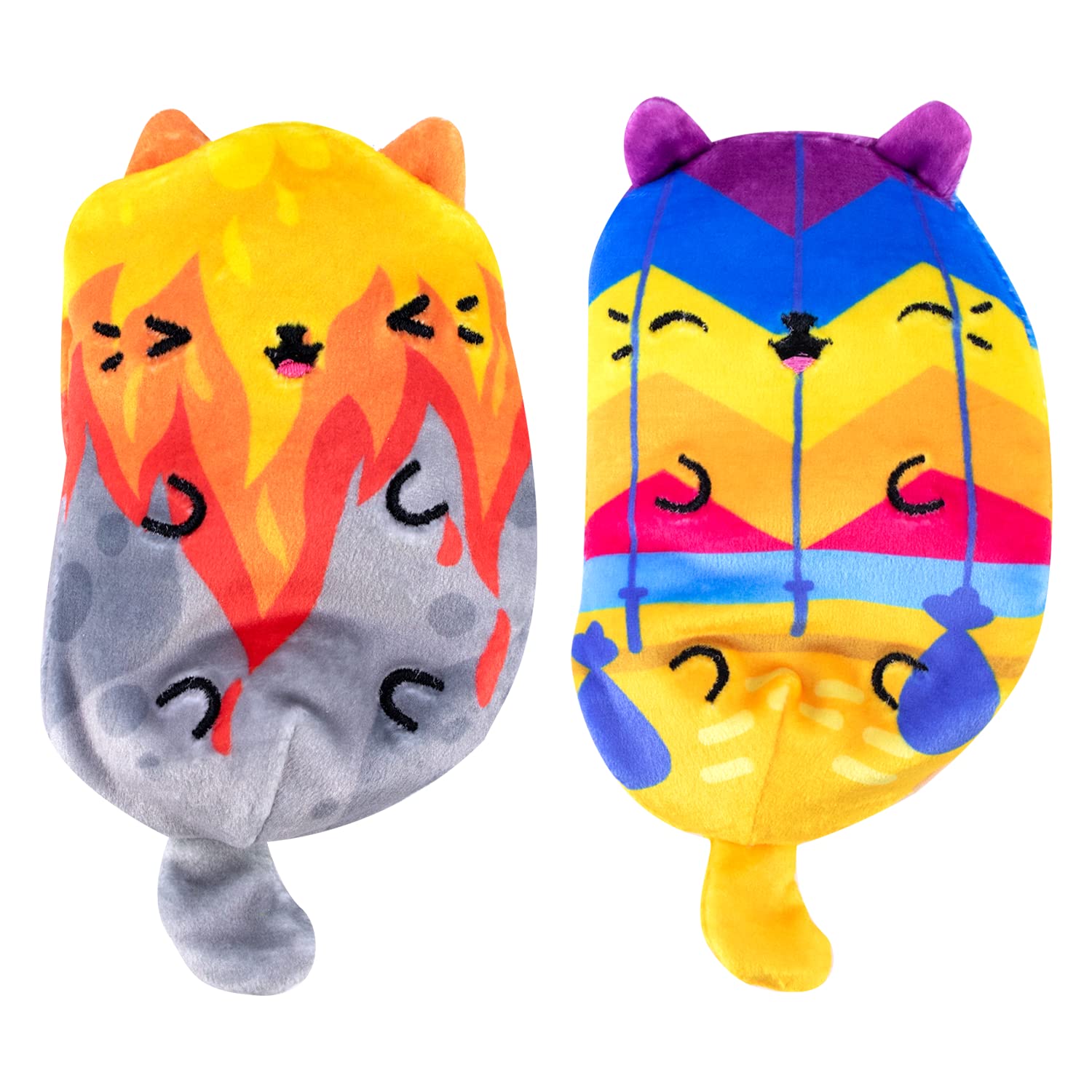 Cats vs Pickles - Flighty & Flameo - 2-Pack - 4" Cute Cuddly Collectible Bean Plush Toy - Collect These as Stocking Fillers or Sensory Toys - Great for Kids, Boys, & Girls!