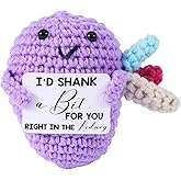 Gosknor Kidney, Funny Handmade Emotional Uplifting Support Knitted Kidney Doll Toy with Encouragement Card Desk Decor Cheer Up Gift for Friend Family Doctor Nurse