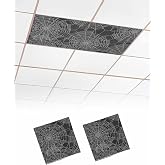 2 Pack Fluorescent Light Cover for Classroom Ceiling Light, Black Webs Halloween Magnetic Light Cover Filters, Horror Light Covers for Office School Home Drop Lamp Ceiling Decor 4x2 Feet
