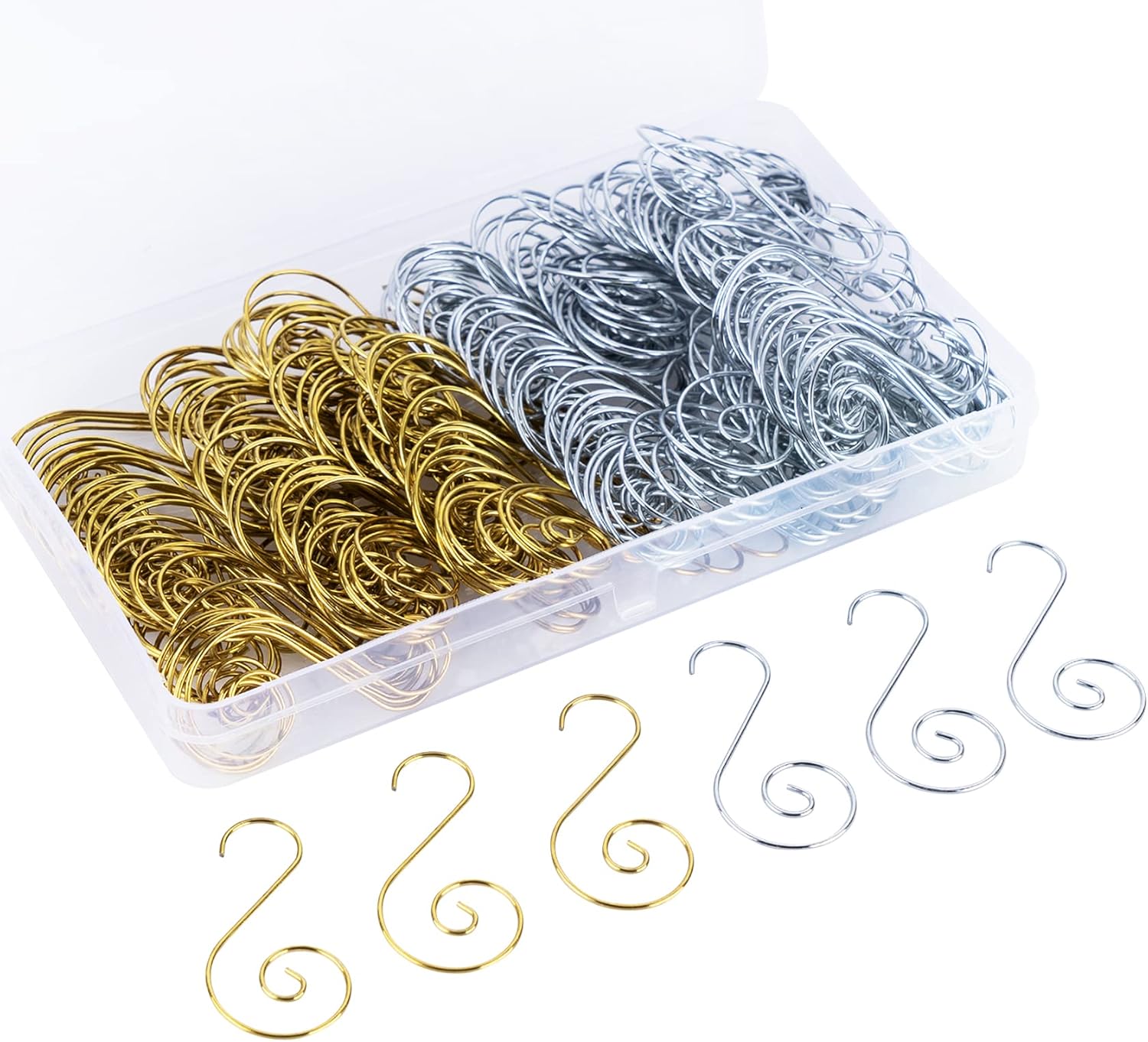 Ornament Hooks - ilauke Christmas Ornament Hanger Hooks 240pcs Silver & Gold Swirl Decorative Ornament Hooks Hang Holiday Decorations Hanger from Trees, Garlands and Wreaths
