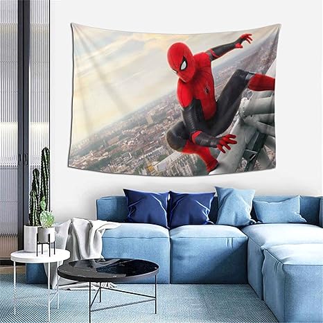 Amazon Co Jp 人気 スパイダーマン 北欧ins風背景布 タペストリー 壁掛け 改造する タペストリー インテリア 配置 おしゃれ飾り 壁紙 デコレーション リビング かっこいい ベッドルーム ホーム キッチン