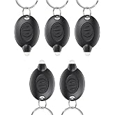 Uniclife 5 Pack LED Keychain Flashlight Black Shell Mini LED Keychain Light | 12 Lumen Portable Ultra Bright Battery Powered Key Ring Torch for Outdoor Camping Hiking and Emergency Lighting