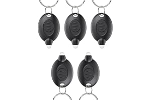Uniclife 5 Pack LED Keychain Flashlight Mini LED Keychain Light 12 Lumen Portable Ultra Bright Battery Powered Key Ring Torch for Outdoor Camping Hiking and Emergency Lighting, Black Shell