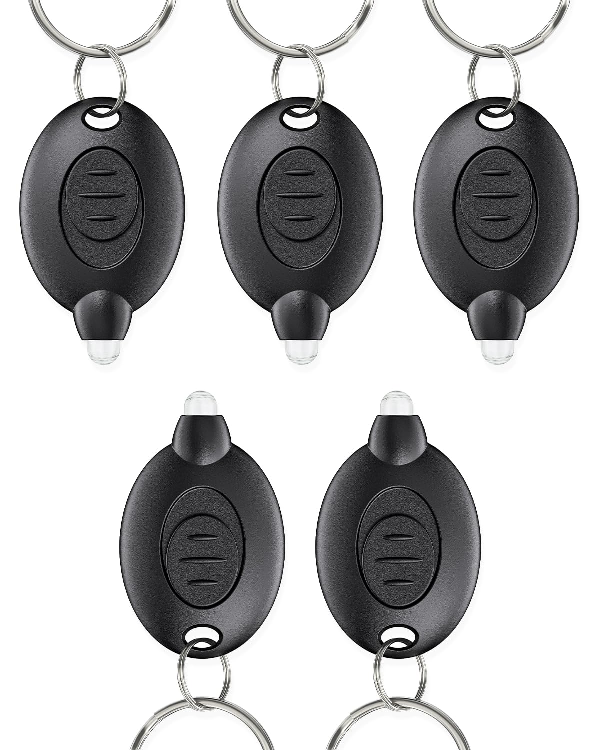 Photo 1 of Uniclife 5 Pack LED Keychain Flashlight Mini LED Keychain Light 12 Lumen Portable Ultra Bright Battery Powered Key Ring Torch for Outdoor Camping Hiking and Emergency Lighting, Black Shell