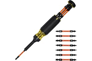 Klein Tools 32315HD 15-in-1 Multi-Bit Ratcheting Screwdriver, Impact-Rated, 7 Double-Ended Proflex Torsion Zone Tips, 1/4-Inc