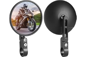 OFIG Motorcycle Mirrors for Handlebars, CNC Round Motorcycle Bar end Mirrors for 22 and 25.4mm Handlebar Compatible with Most Motorcycles, E-bike, Scooters, ATV, etc.