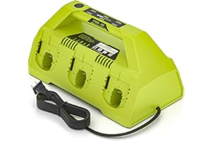 DMMNS P180-6 Ports Rapid Charger Replacement for Ryobi 18V ONE+ Supercharger P135 18V Six-Pack Lithium-Ion Charger,Compatible with All Ryobi ONE+ 18V Battery Without USB Port P135