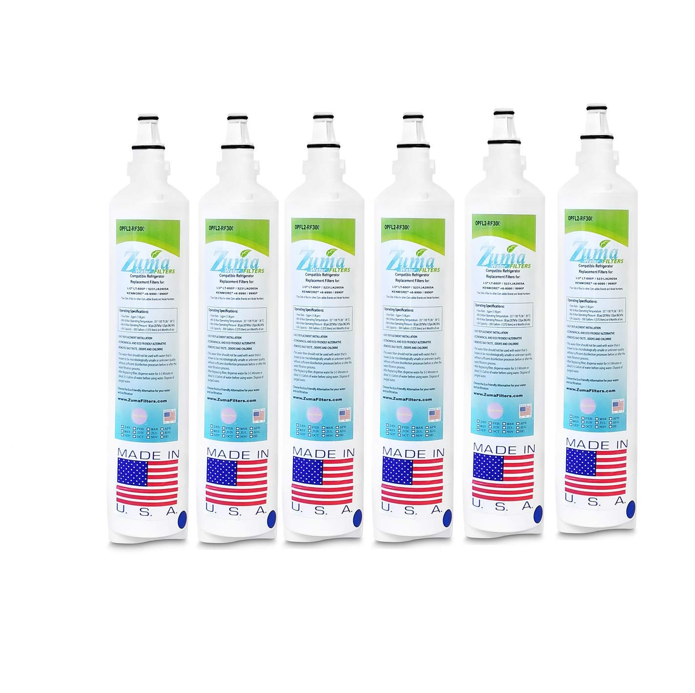 6 Pack) LG 5231ja2006b-s Compatible nevera filtro de agua y hielo ...