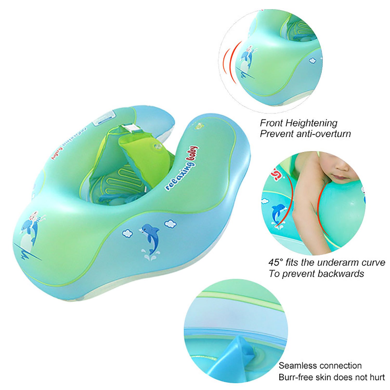 1222kg 26 YearsBlue TG TuffGear UShape Underarm Free Swimming Ring