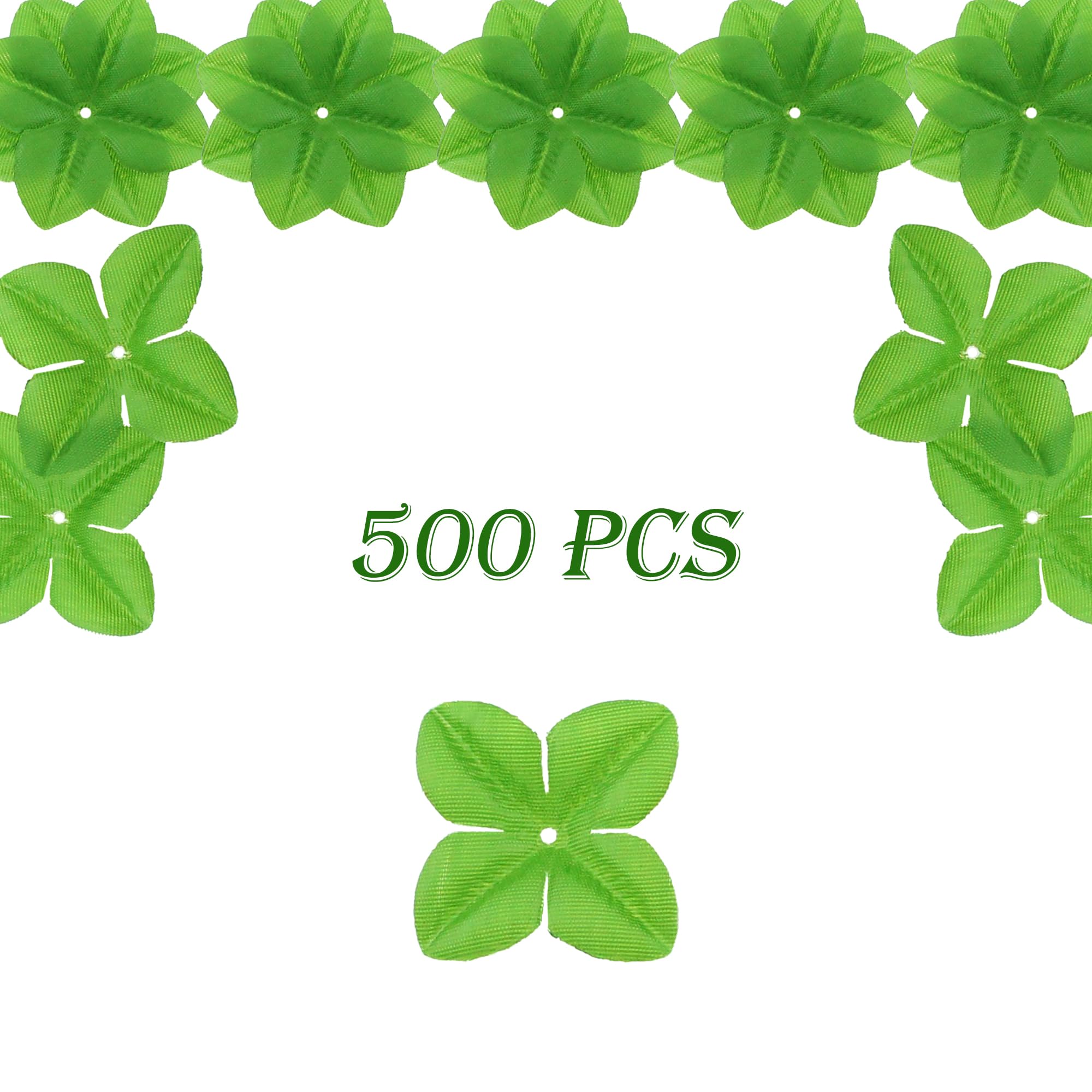 Photo 1 of Vignor 500 Pcs Artificial Flowers Green Leaves Bulk Faux Sepals Greenery Silk Fake Rose Leaf Bouquet Garland Wreath Floral Arrangement Supplie DIY Craft (4-Leaves 1.8 Inch / 4.5 Cm Green)