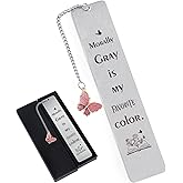 Morally Gray Metal Bookmark Gift - Shejdgart Funny Bookmarks Gifts for Women Pretty Book Marks for Friends Dark Romance Book Mark for Girls Fun Bookmarks with Butterfly Pendant for Book Lovers