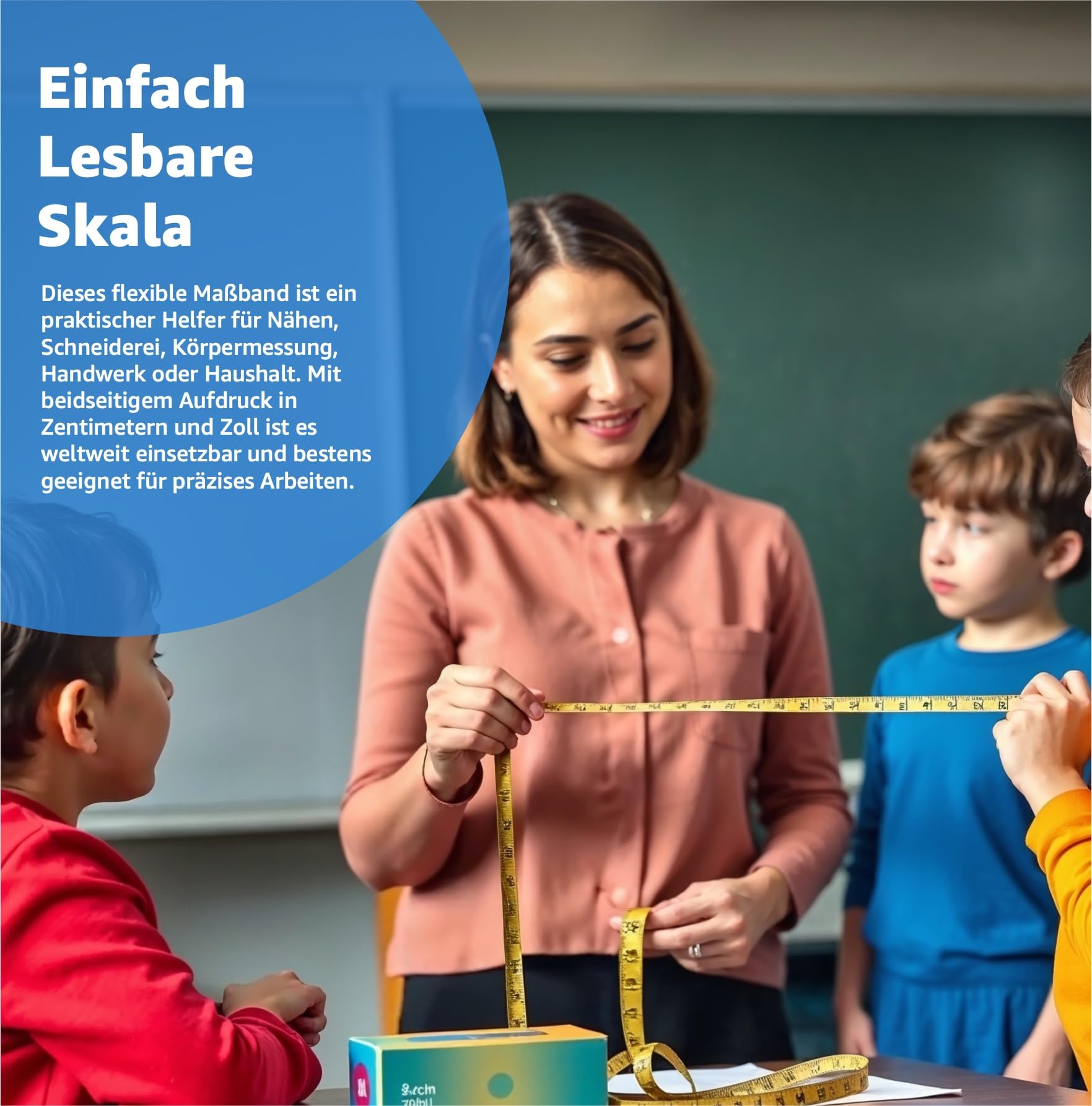 2 in 1 - Massband Maßband cm + INCH Schneidermaßband 150 cm in Aufbewahrungsbox 4