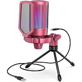 FIFINE AmpliGame A6VR USB Gaming Microphone Condenser RGB Mic for Streaming | RGB Indicator, Gain Control, Quick Mute, Tripod Stand, Pop Filter, Shock Mount, for PC/PS5 Discord Twitch Podcasts YouTube