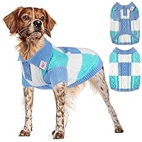 To A Turn Pullover Dog Sweater,Half Chest Lapel Design Pet Sweaters for Dogs Boys or Girls,Pet Knitted Dog Clothes,Pet Clothing,Suitable for Various Sizes or Breeds Dogs Sweaters(Blue Group,S)