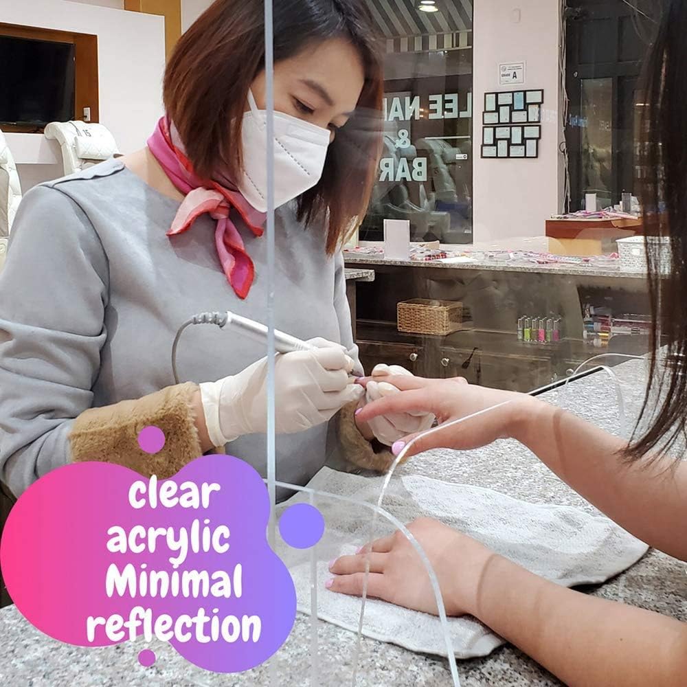 XXGJK Sneeze Guard Shield Clear Protection Safety Counter Top Perfection Reception Counter Office Nail Salon Room Table Cashier: Sports & Outdoors