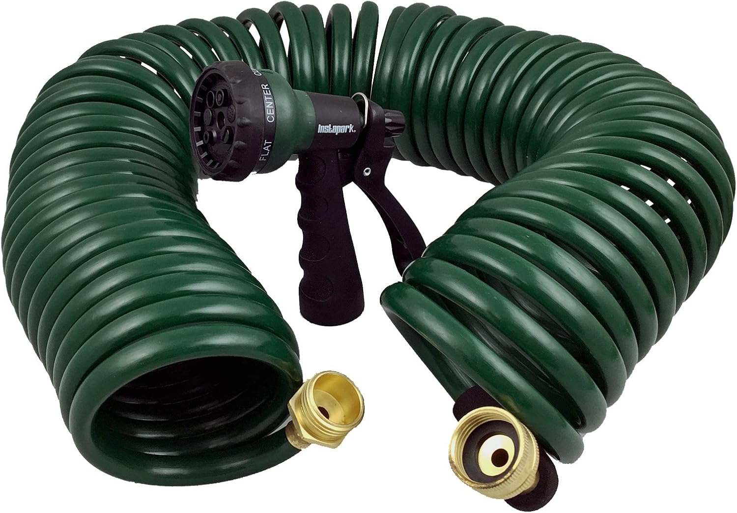Instapark GHN-06 Heavy-Duty EVA Recoil Garden Hose with 7-Pattern Spray Nozzle, Green, 50 Foot : Garden & Outdoor